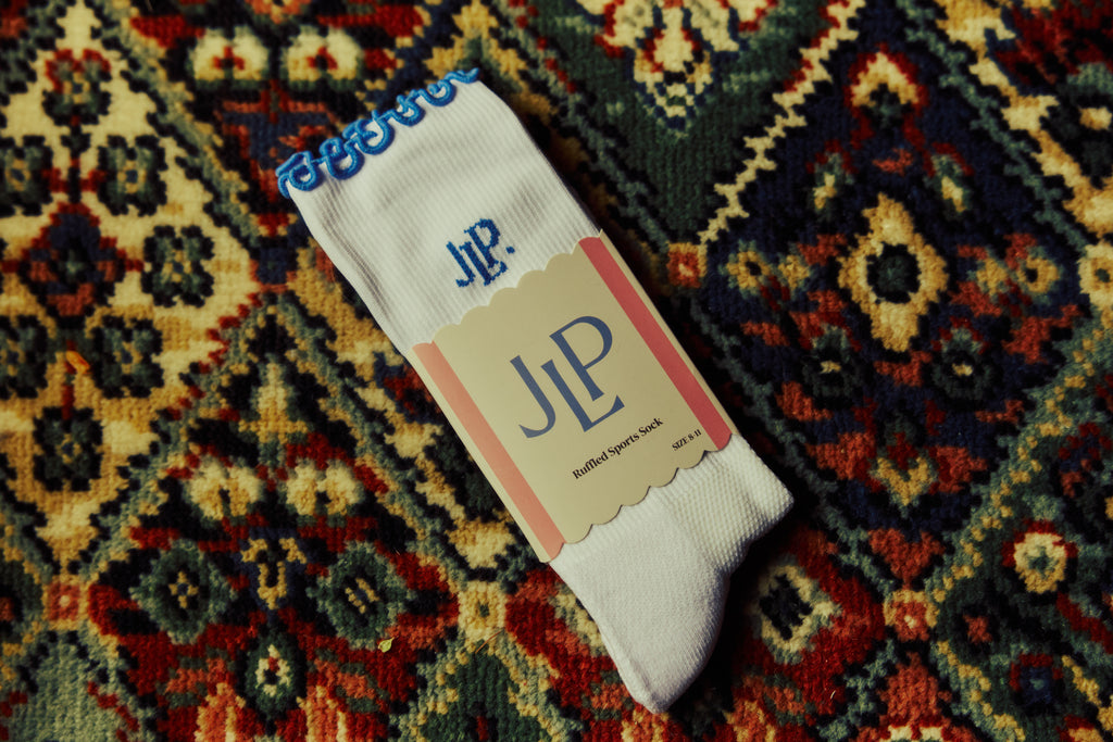 Ruffled Sport Socks Blue
