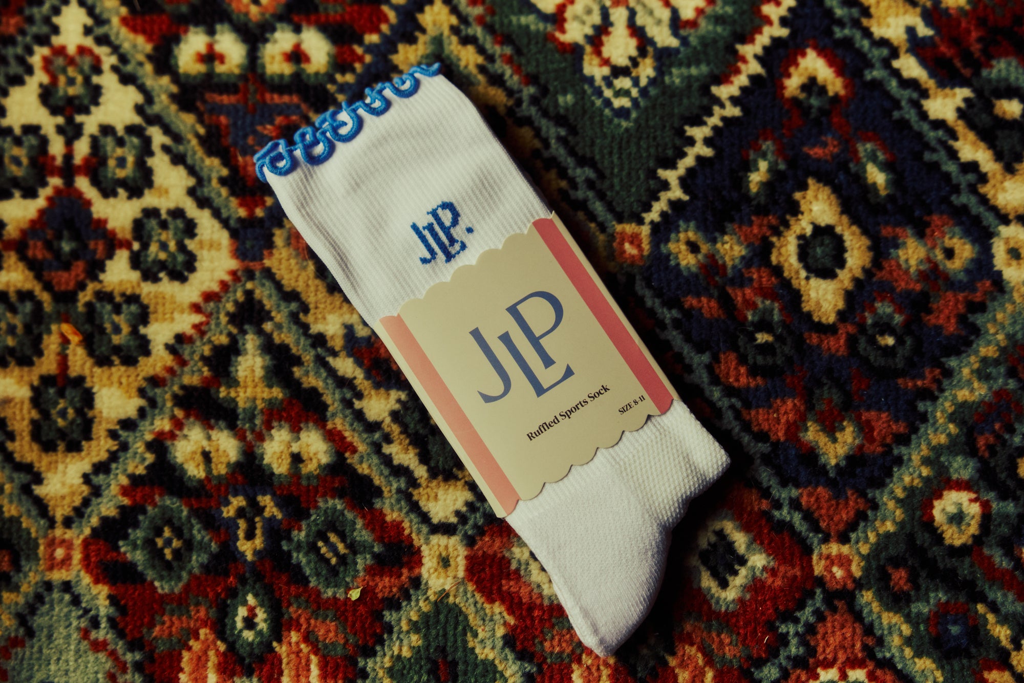 Ruffled Sport Socks Blue