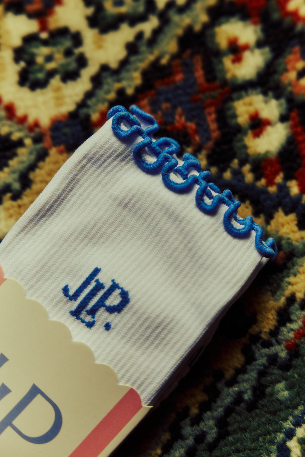 Ruffled Sport Socks Blue
