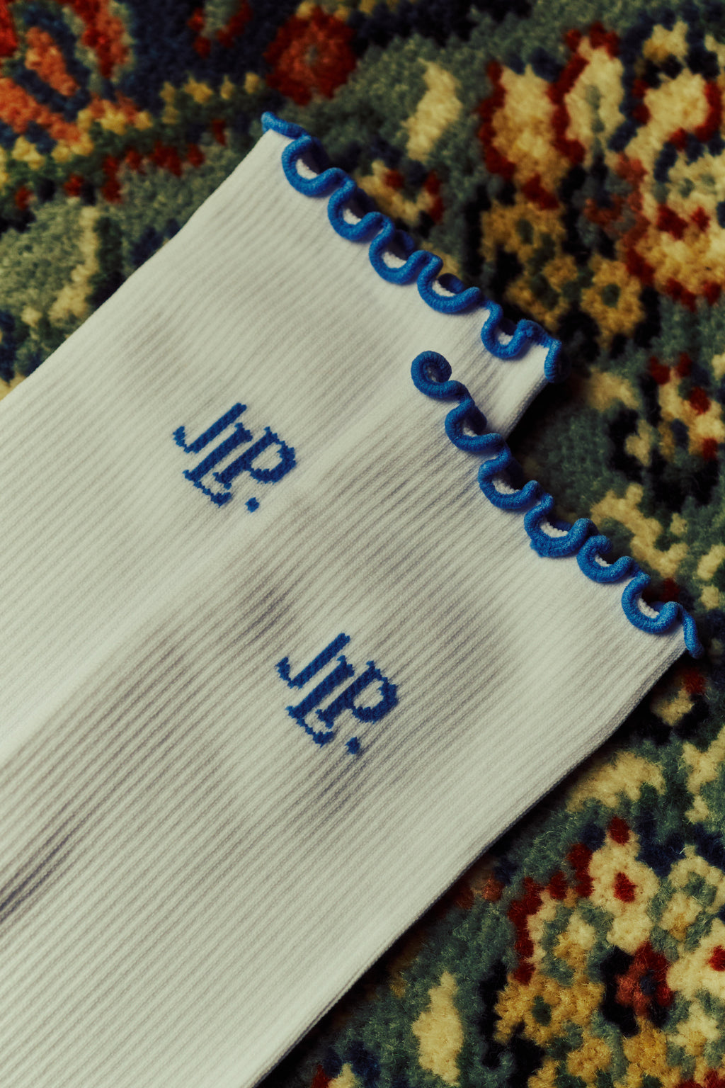 Ruffled Sport Socks Blue