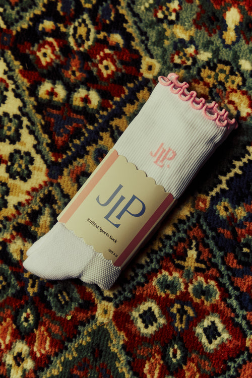 Ruffled Sport Socks Pink