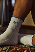 Ruffled Sport Socks Blue