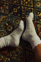 Ruffled Sport Socks Pink