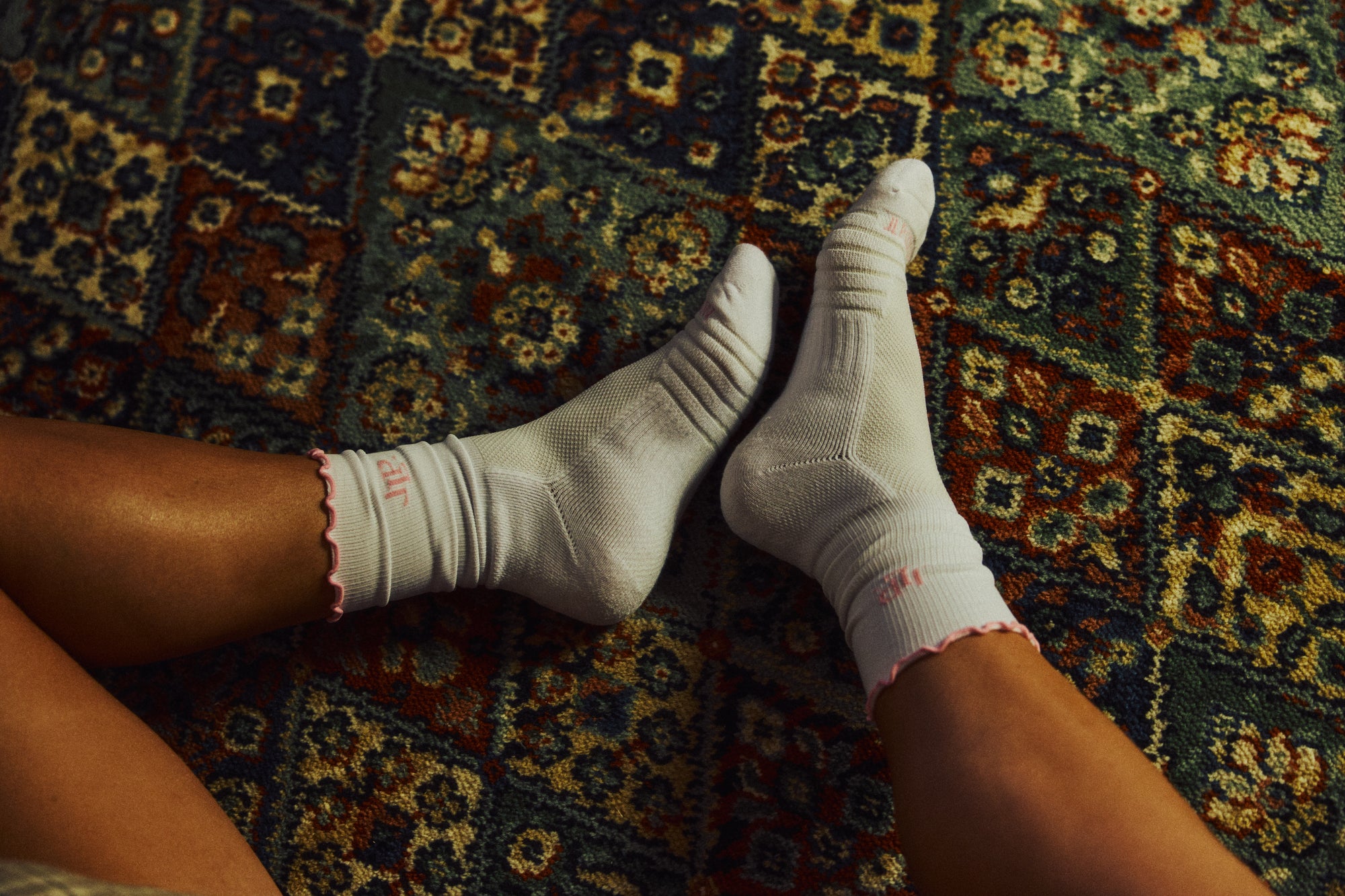 Ruffled Sport Socks Pink