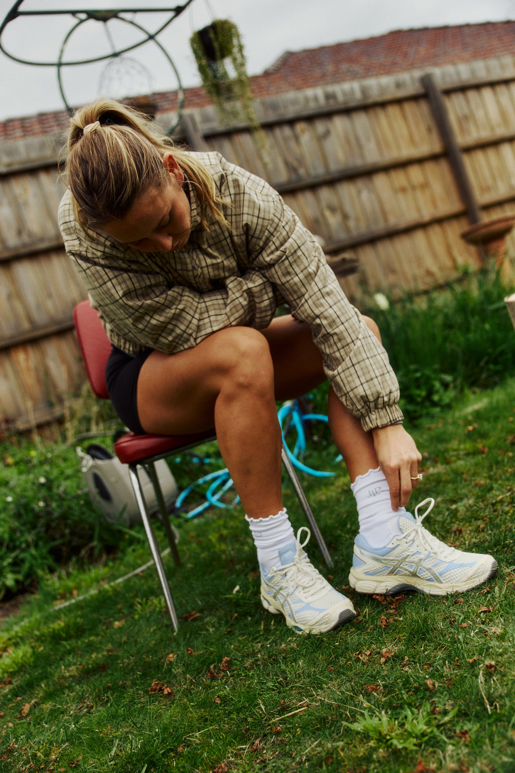 Ruffled Sport Socks White